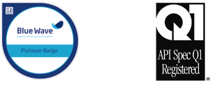 Blue Wave + API + API Q1 Cert logos