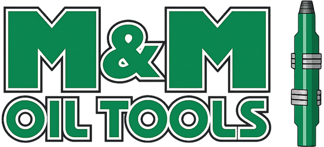 M&M Oil Tools company logo in green and white.