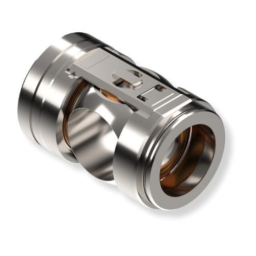 Close-up rendering of a kelly valve cartridge insert featuring the floating ball, seal assembly, and locking mechanism.